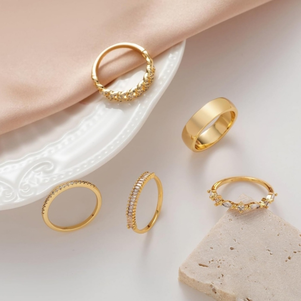 Stacking Band Rings 5PC - Picture 4 of 15
